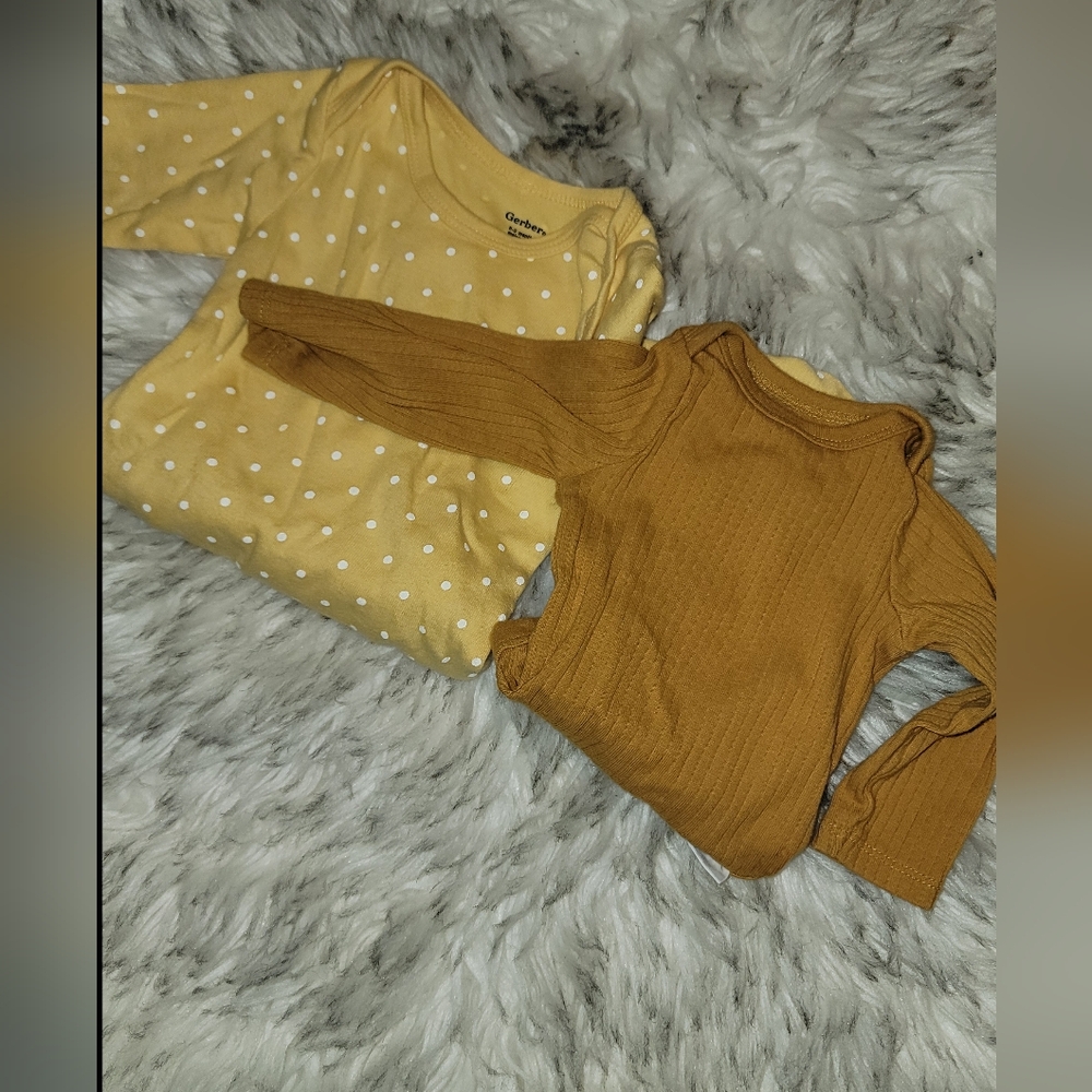 Newborn yellow onesies